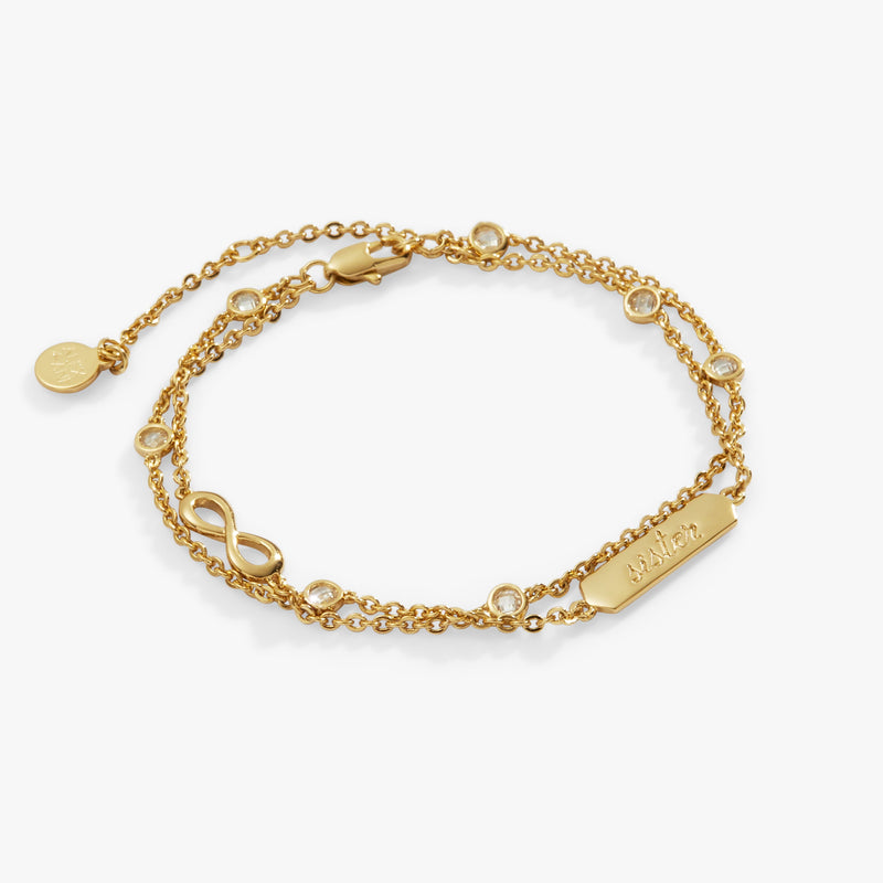 Sister Infinity Chain Double Strand Bracelet