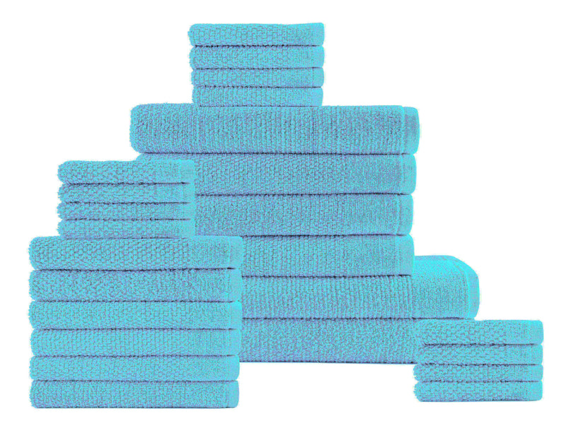 Dan River 24 Piece Popcorn Cotton Bath Towel Set.
