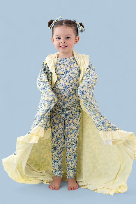 VINTAGE CITRUS TOILE RUFFLE DREAM BLANKET