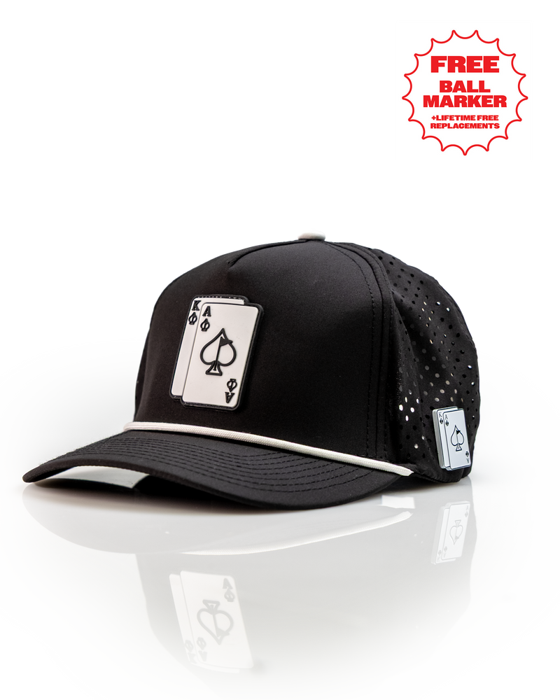 Ace/King Black - Perforated Rope Hat