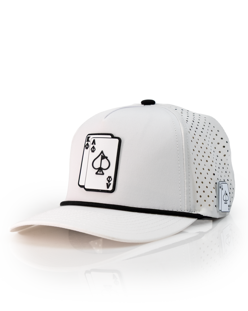 Ace/King White - Perforated Rope Hat