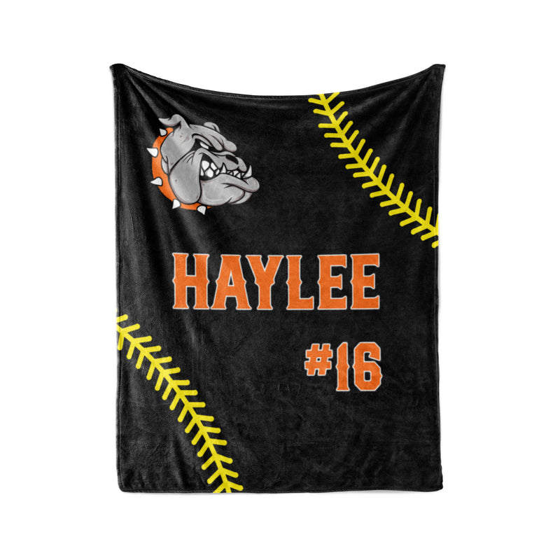 Bulldog Softball - Personalized Blanket