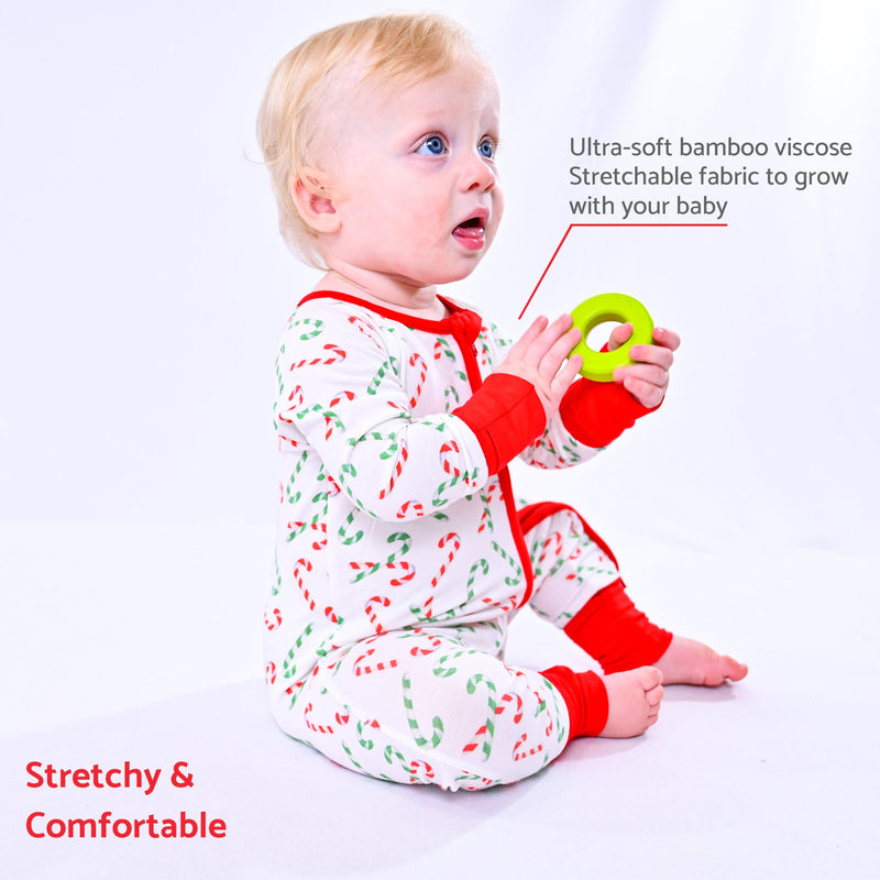 Hooked on the holidays Baby Bamboo Pajamas, 2-Way Zipper Romper