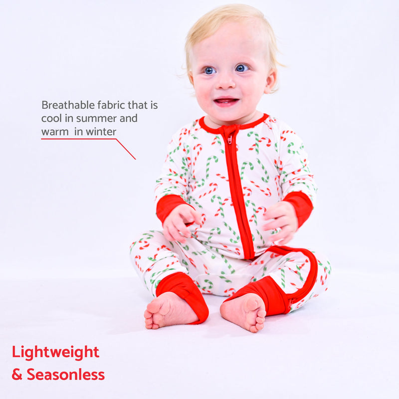 Hooked on the holidays Baby Bamboo Pajamas, 2-Way Zipper Romper