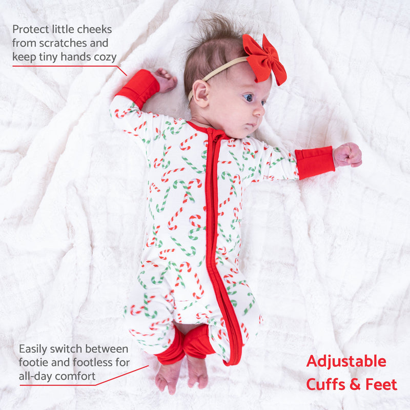 Hooked on the holidays Baby Bamboo Pajamas, 2-Way Zipper Romper