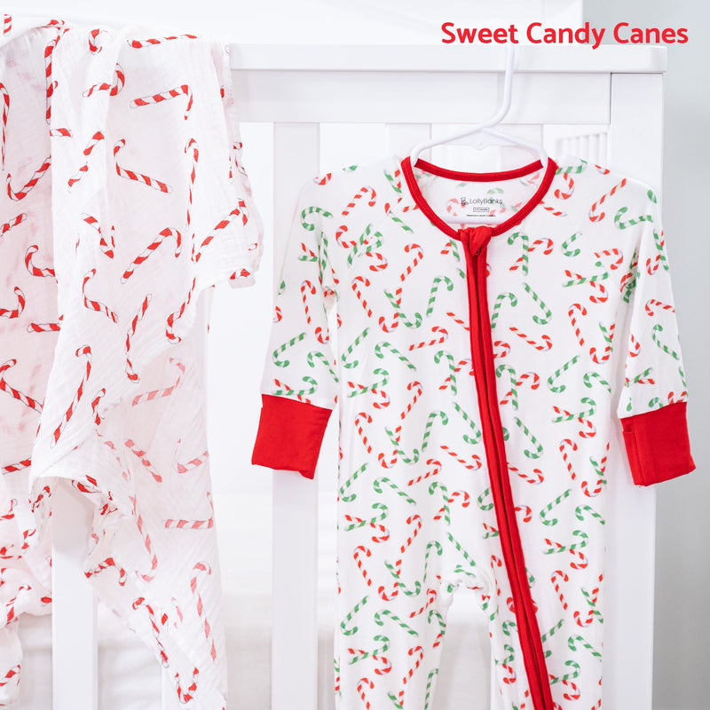 Hooked on the holidays Baby Bamboo Pajamas, 2-Way Zipper Romper