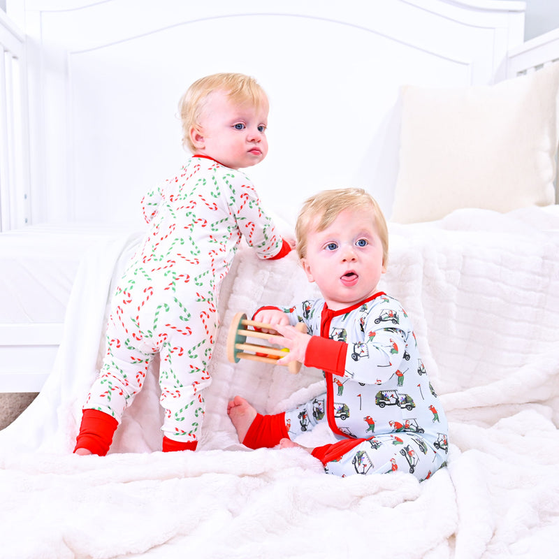 Hooked on the holidays Baby Bamboo Pajamas, 2-Way Zipper Romper