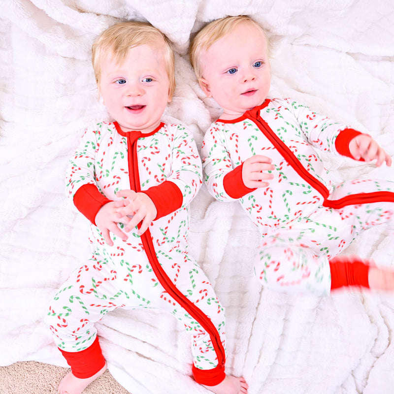 Hooked on the holidays Baby Bamboo Pajamas, 2-Way Zipper Romper