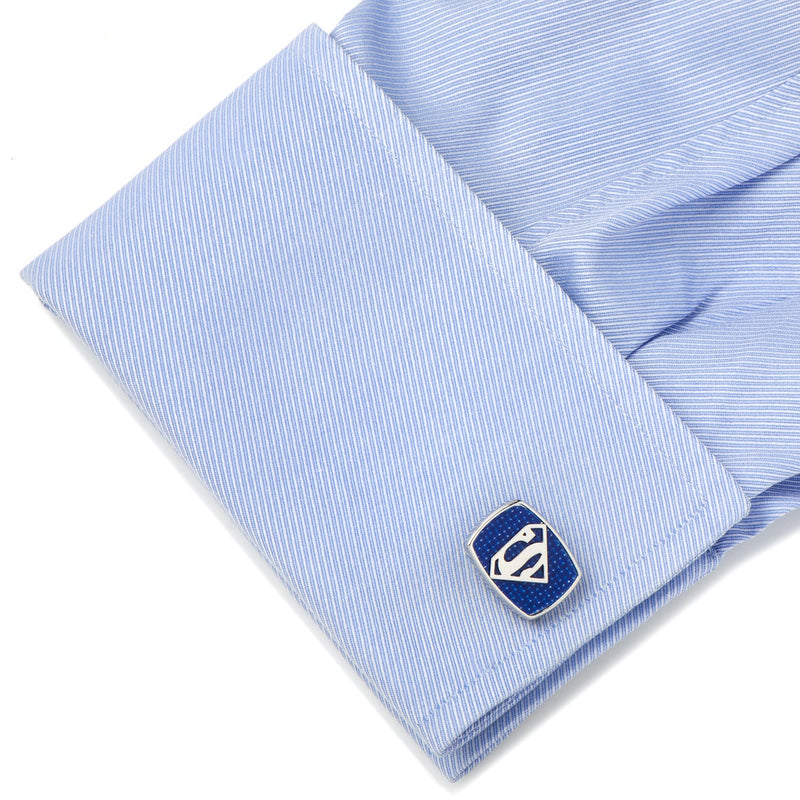 DC Superman Stainless Steel Carbon Fiber Cufflinks
