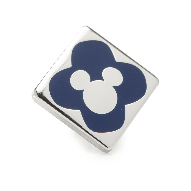 Disney Mickey Mouse Red Check Sock and Mickey Blue Lapel Pin Gift Set