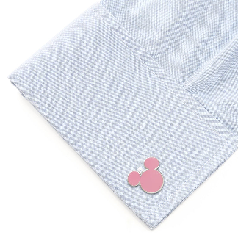 Disney Mickey Mouse Silhouette Pink Cufflinks
