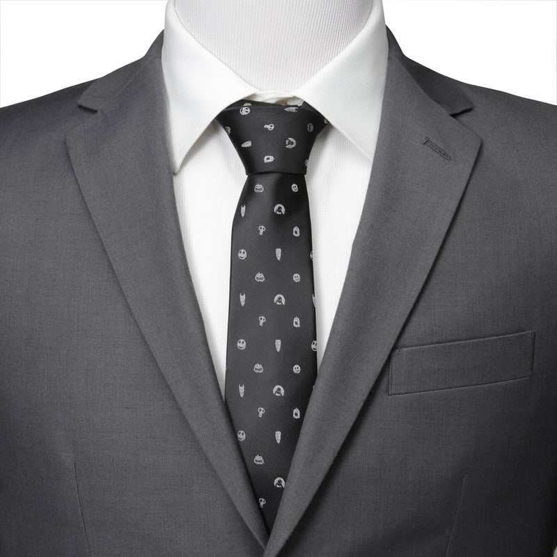 Disney The Nightmare Before Christmas Black Gray Men's Tie