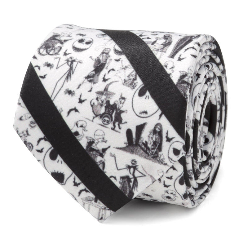 Disney The Nightmare Before Christmas Striped Black Men's Tie