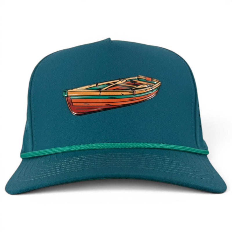 Driftwood Golf Hat | Snapback Cap | Built-in Magnetic Ball Marker Holder + Marker Included | Adjustable | Wood Boat Teal