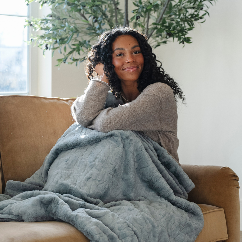PATTERNED FAUX FUR THROW BLANKETS
