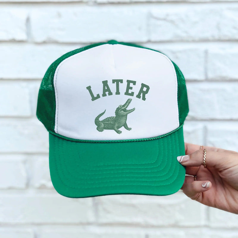 Later Gator Trucker Hat – Adult & Youth Sizes | Fun Retro Hat | Matching Family Hats | Summer Trucker Cap