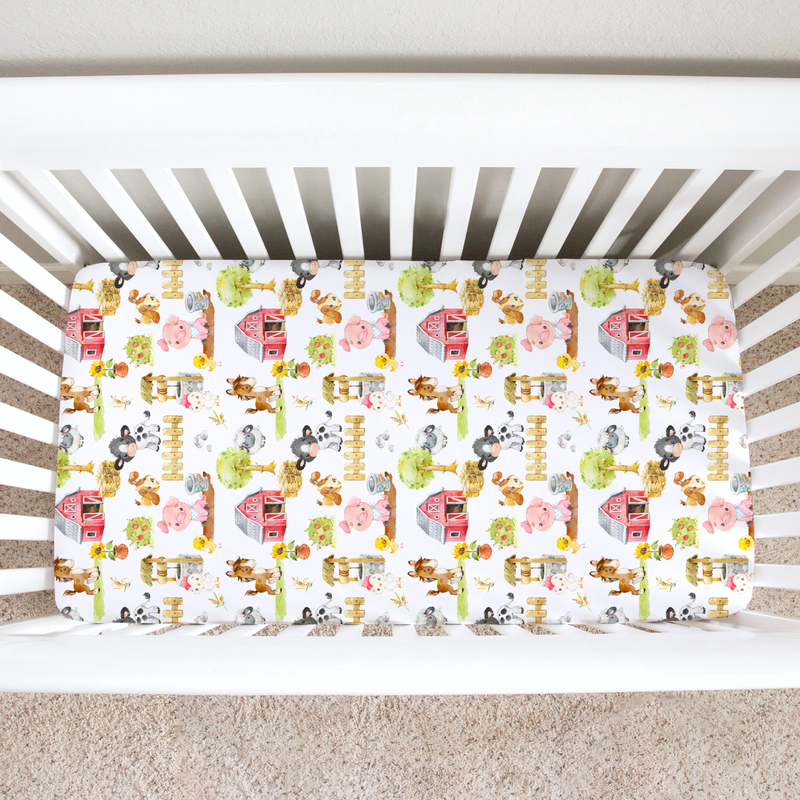 Farm Animals Fitted Crib Sheet