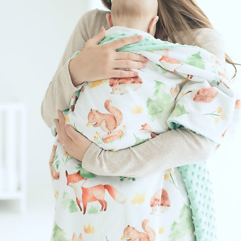 Minky Baby Blanket Forest Friends