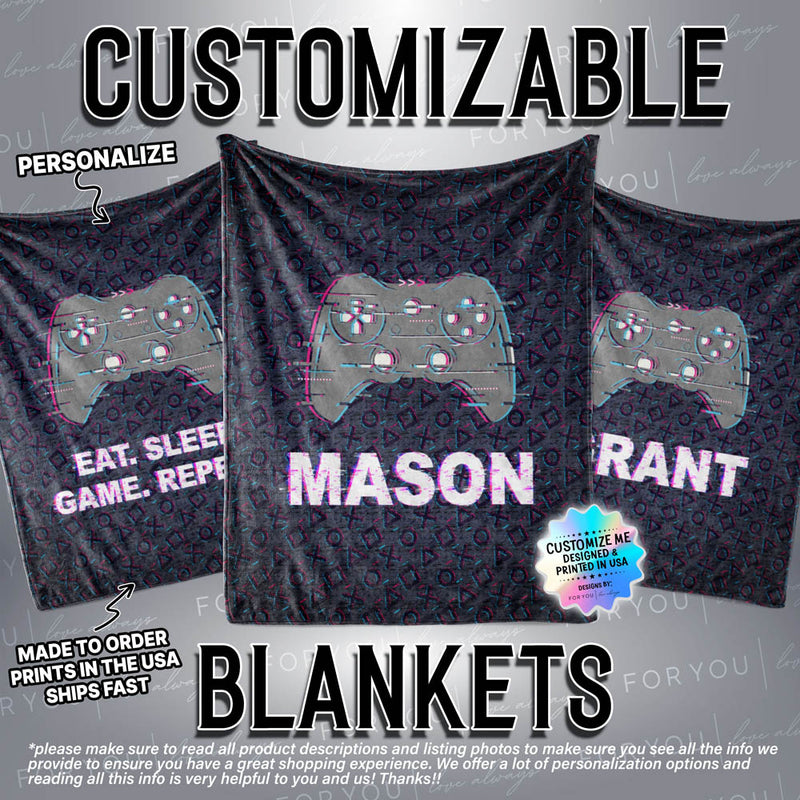 Video Game Glitch Name - Personalized Blanket