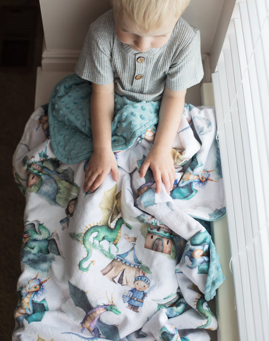 Baby & Toddler Minky Blanket - Dragons & Knights