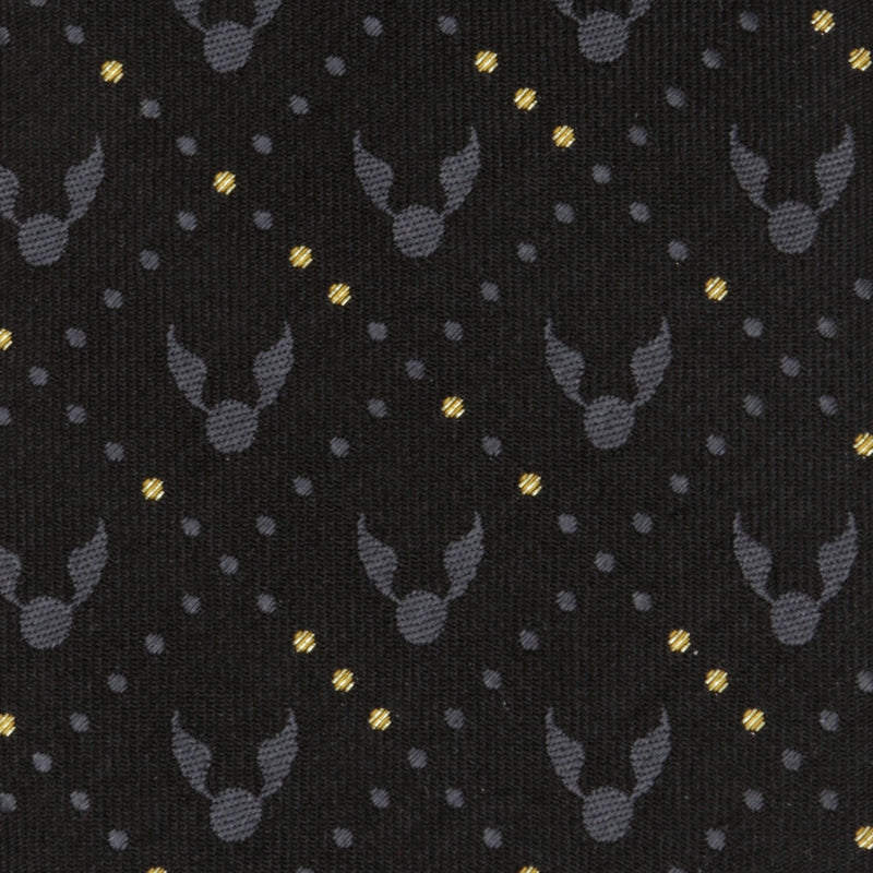 Harry Potter Golden Snitch Black Silk Men's Tie