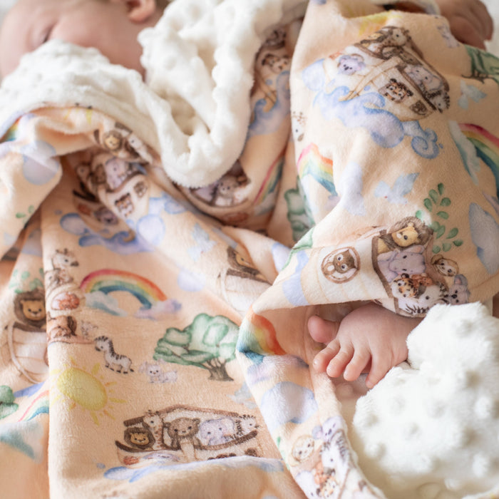 Baby & Toddler Minky Blanket - Noah's Ark