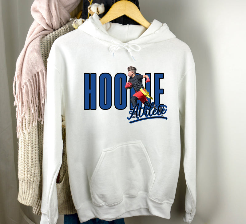 Personalized Athlete Team Hoodie, Crewneck, Long Sleeve or Tee – Custom Image with Player Photo, Team Name & Colors