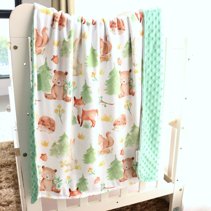 Minky Baby Blanket Forest Friends