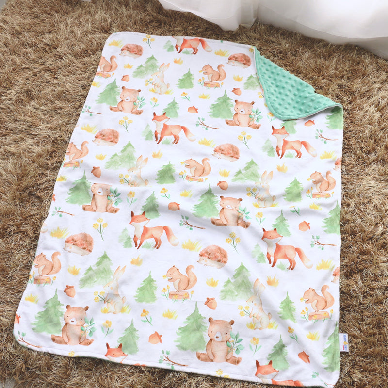 Minky Baby Blanket Forest Friends