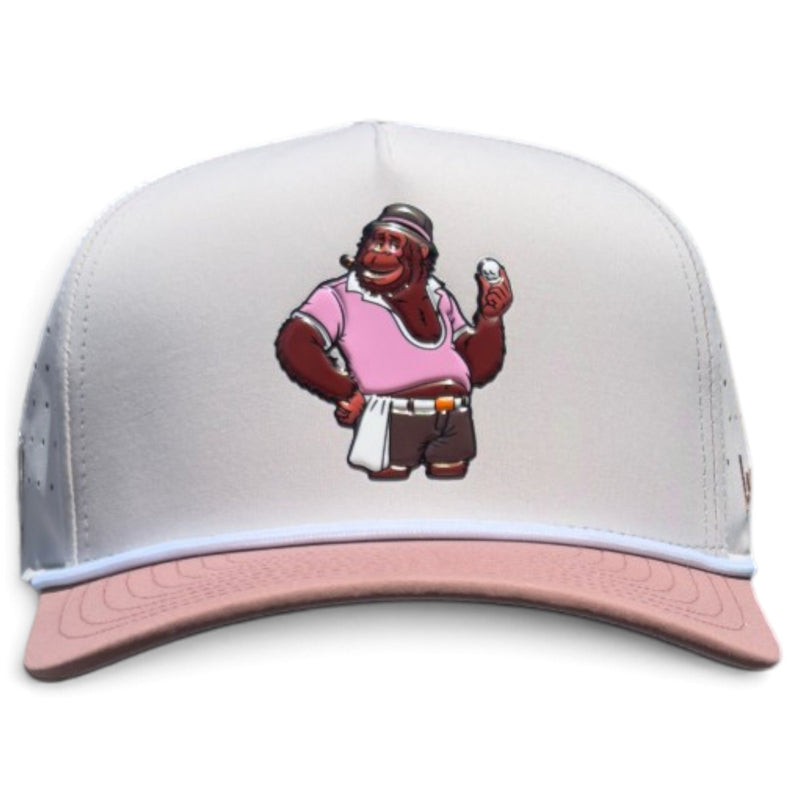 Orangutan Golf Hat | Snapback Cap | Built-in Magnetic Ball Marker Holder + Marker Included | Adjustable Ape Tan