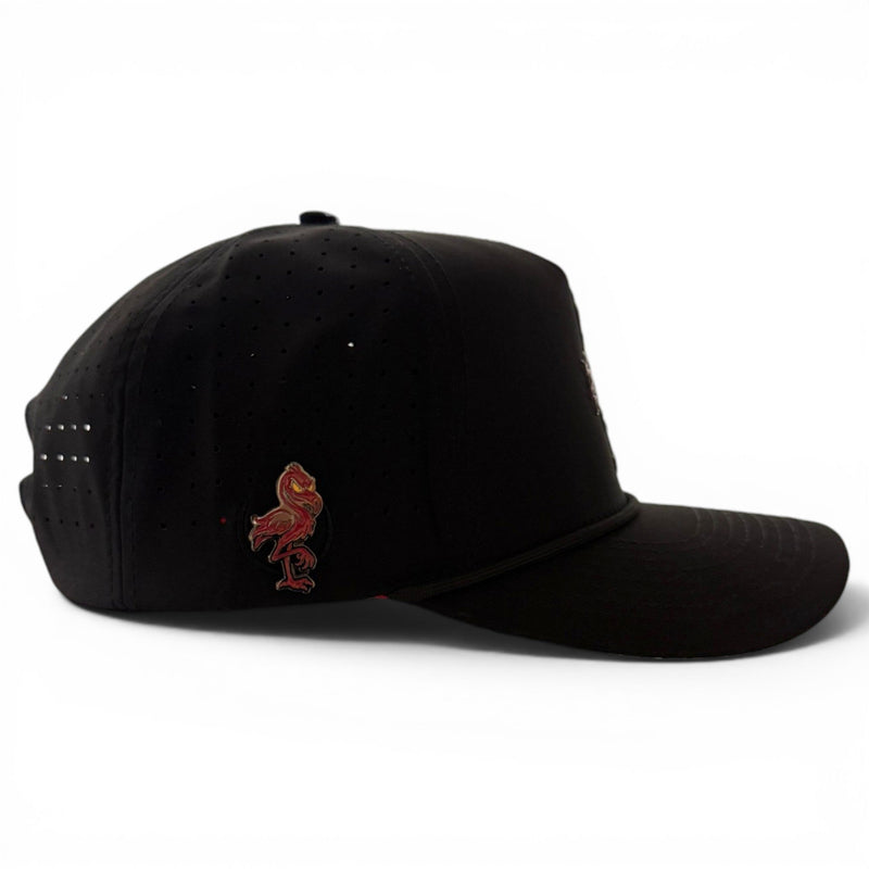 Jogie Loe's Flamingo Golf Hat | Snapback Cap | Built-in Magnetic Ball Marker Holder + Marker Included | Adjustable Flamingo