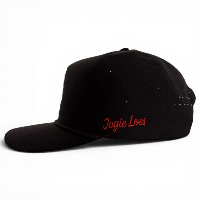 Jogie Loe's Flamingo Golf Hat | Snapback Cap | Built-in Magnetic Ball Marker Holder + Marker Included | Adjustable Flamingo