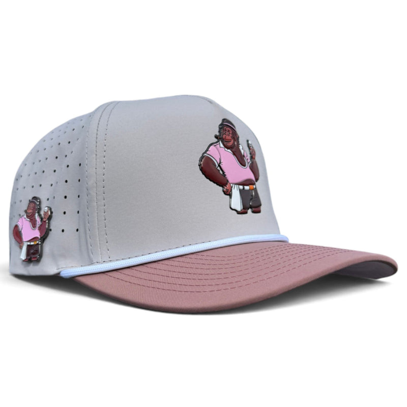 Orangutan Golf Hat | Snapback Cap | Built-in Magnetic Ball Marker Holder + Marker Included | Adjustable Ape Tan