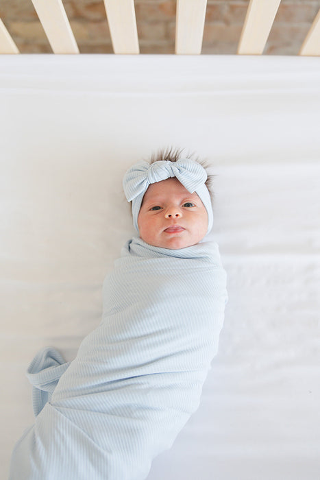 Baby Blue (ribbed) - Lightweight Blanket