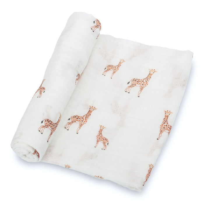Baby Giraffe Swaddle Blankets: 47" x 47" 100% Muslin Cotton