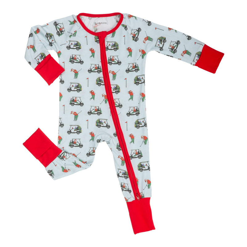Ho Ho Hole in one Baby Bamboo Pajamas, 2-Way Zipper Romper