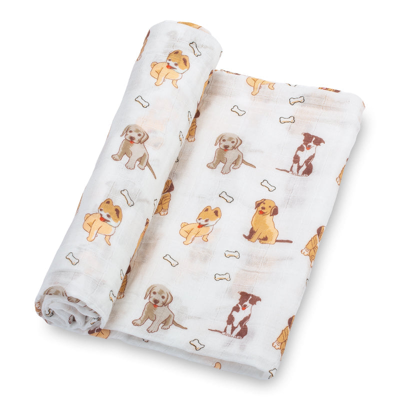 Woof Woof Baby Muslin Swaddle Blanket