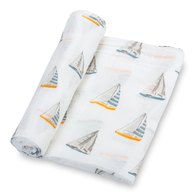 Sailing Away Baby Muslin Swaddle Blanket