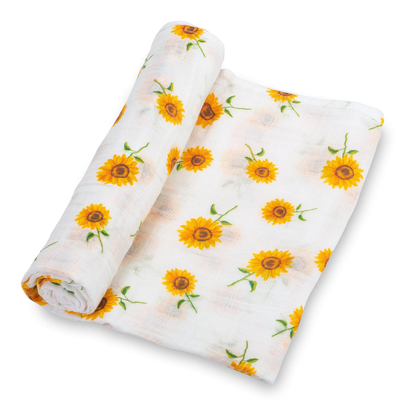 Sunflower Fields Baby Muslin Swaddle Blanket