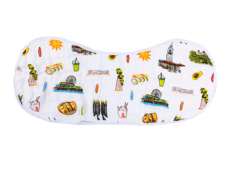Los Angeles Newborn Gift Set: Muslin Swaddle & Bib | Organic Cotton