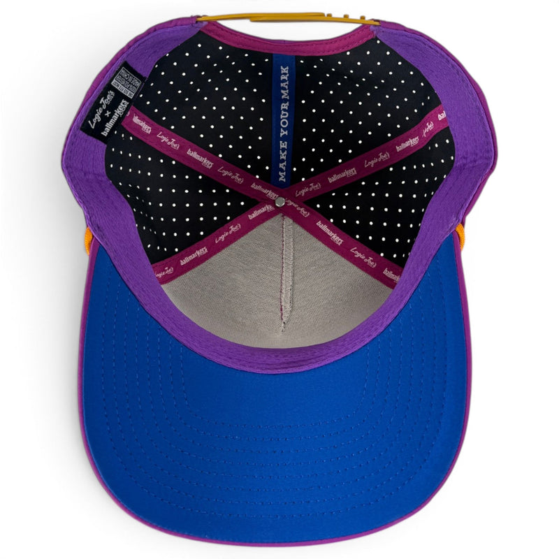 Marlin Golf Hat | Snapback Cap | Built-in Magnetic Ball Marker Holder + Marker Included | Adjustable Purple