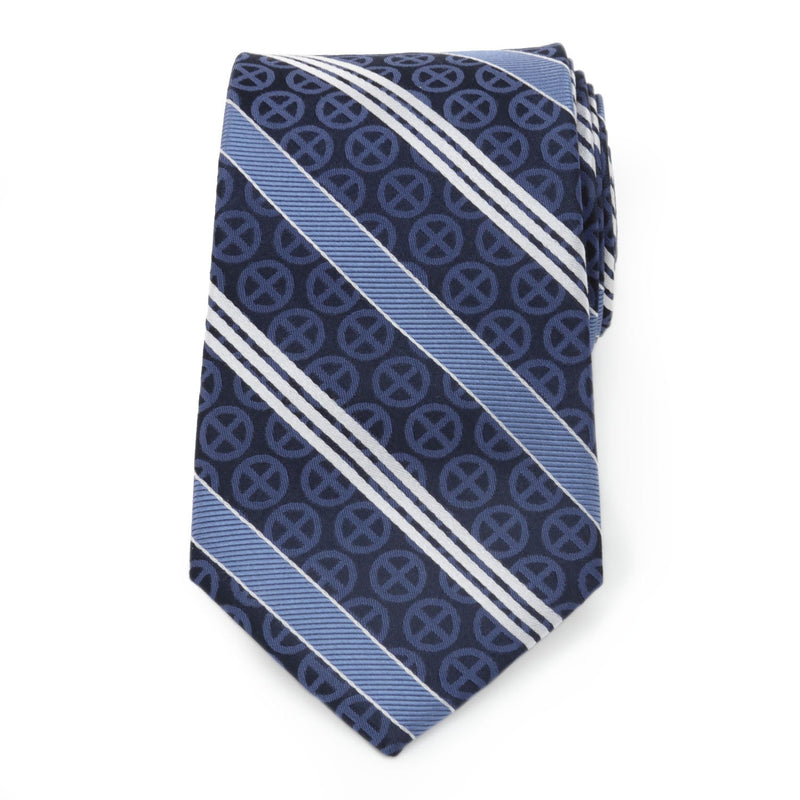 Marvel X-Men Symbol Navy Stripe Men's Tie