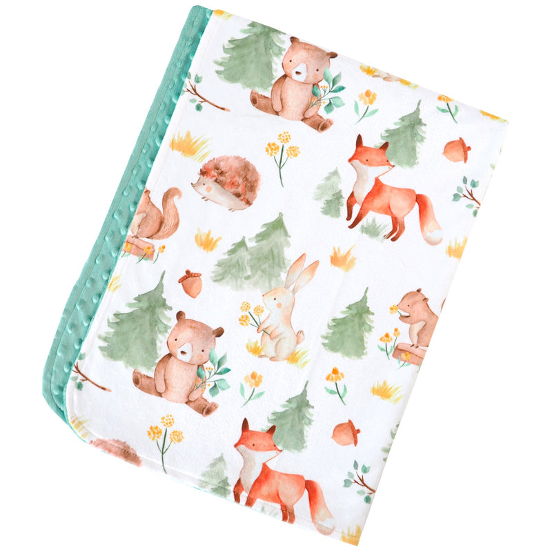 Minky Baby Blanket Forest Friends