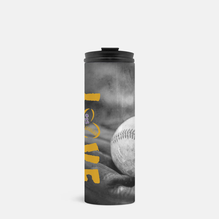 Love My Team Baseball Personalized Thermal Tumbler 16 oz.
