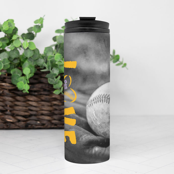 Love My Team Baseball Personalized Thermal Tumbler 16 oz.