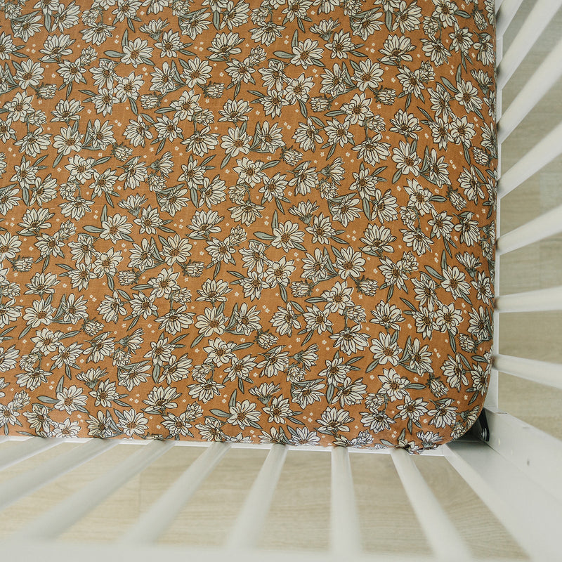 Magnolia Muslin Crib Sheet
