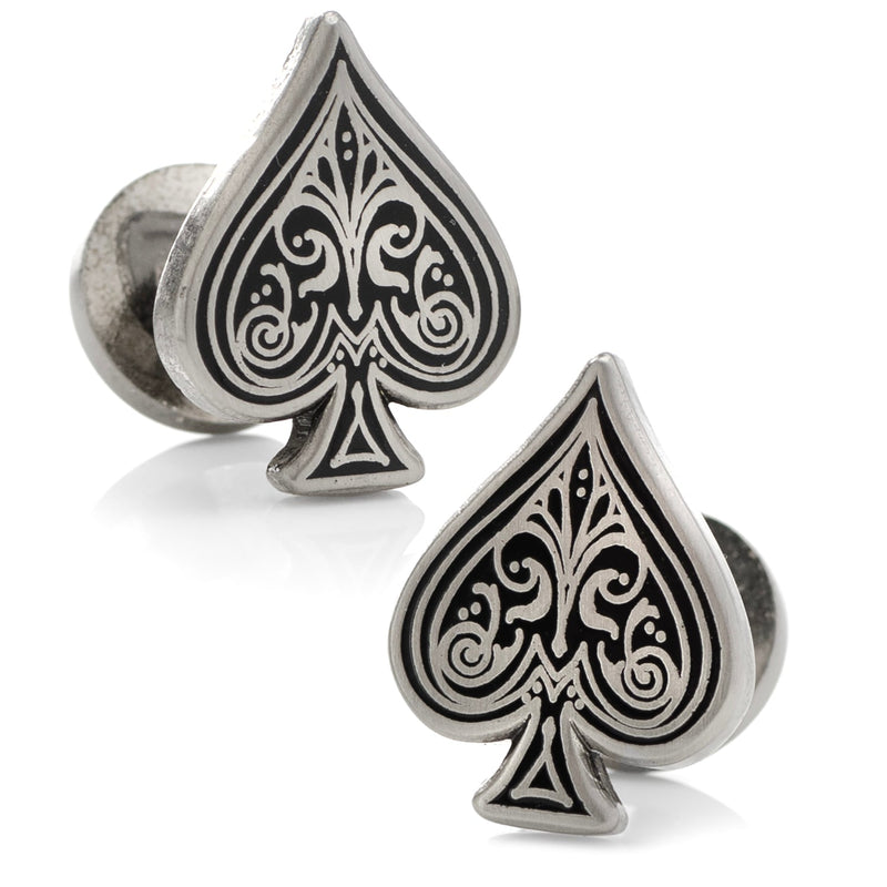 Ace of Spades Antique Silver Cufflinks