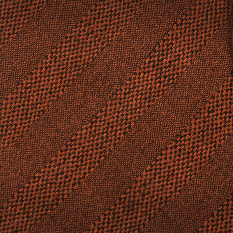 Burnt Sienna Tweed Striped Linen Men's Tie