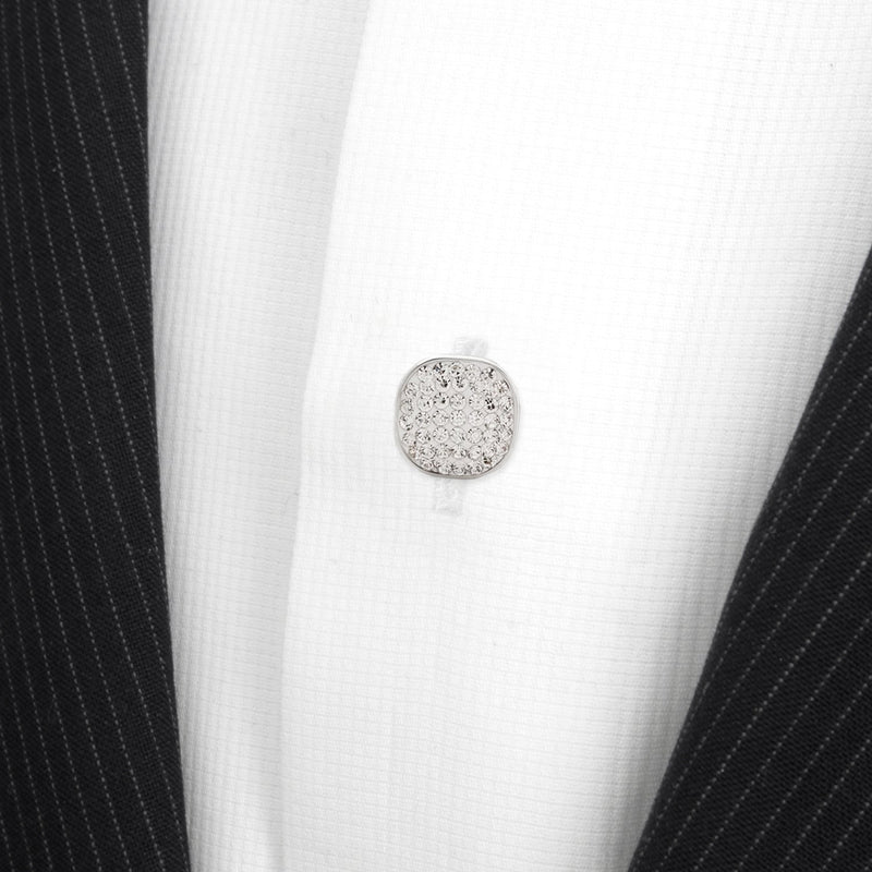 Stainless Steel White Pave Crystal 5-Studs