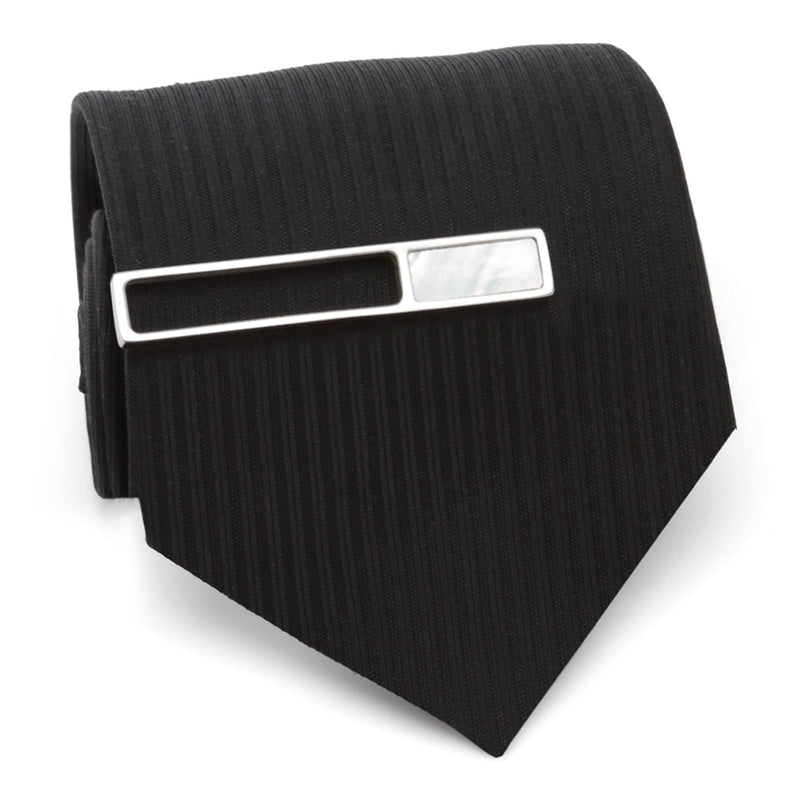Die Cut Mother of Pearl Stainless Steel Tie Clip
